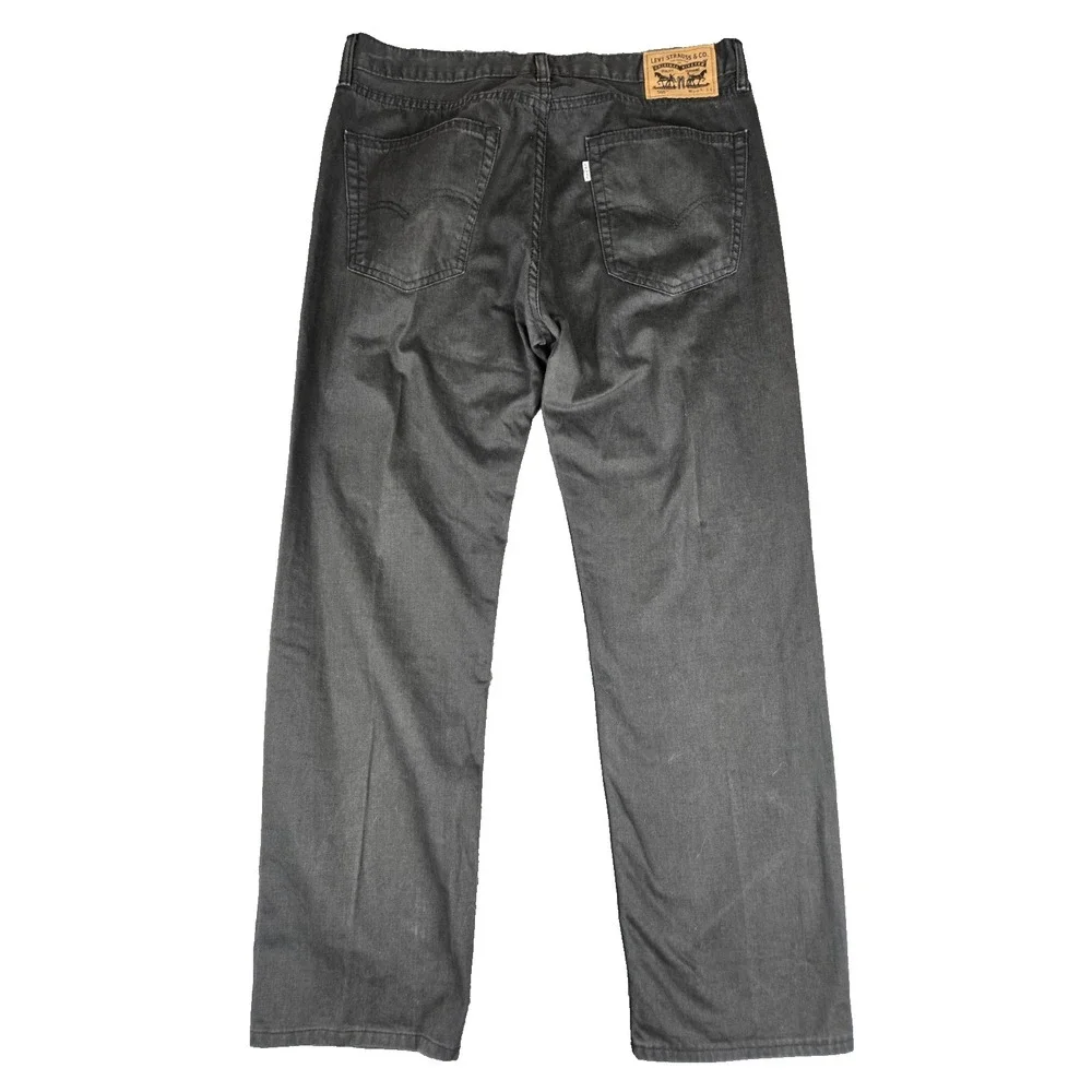 Levis‎ 505 Straight Leg Jeans Mens 36 x 34 Black Five Pocket Zip Fly White Tab